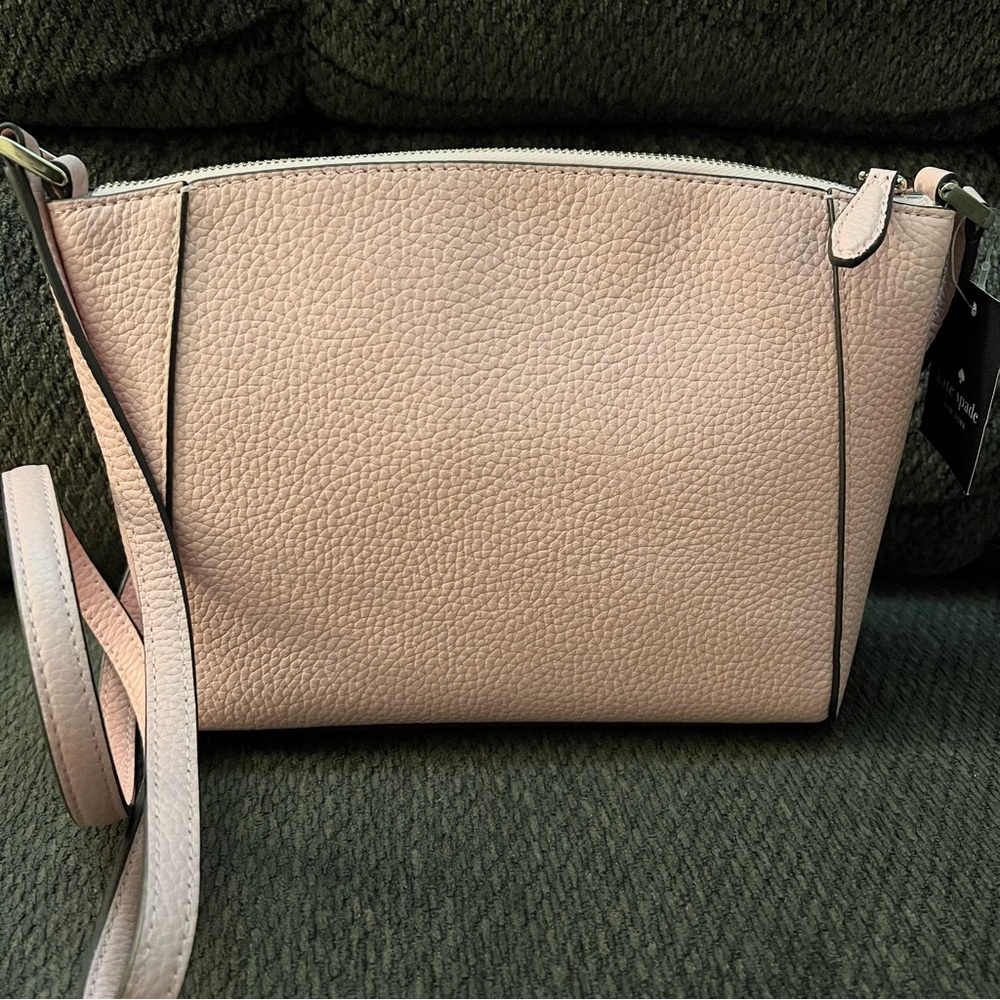 Kate Spade Monica Pebbled Leather Crossbody Bag Purse Tea Rose WKR00258 - Picture 7 of 9